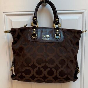 Coach Dark Brown Signature Tote